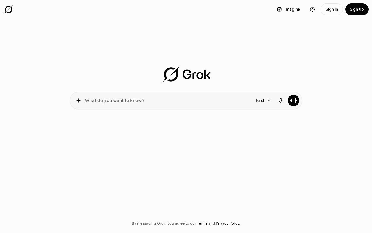 Grok homepage - xAI large language model platform