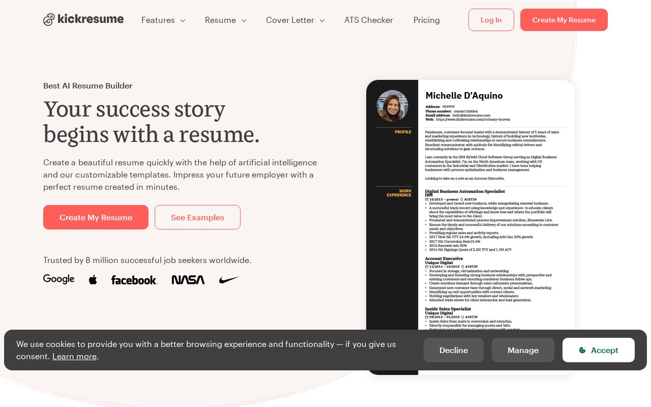 Kickresume AI简历工具