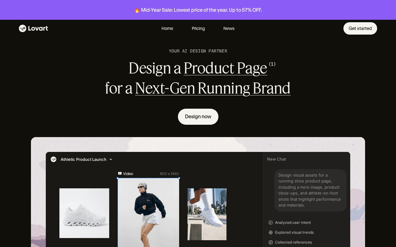 Lovart AI design platform homepage